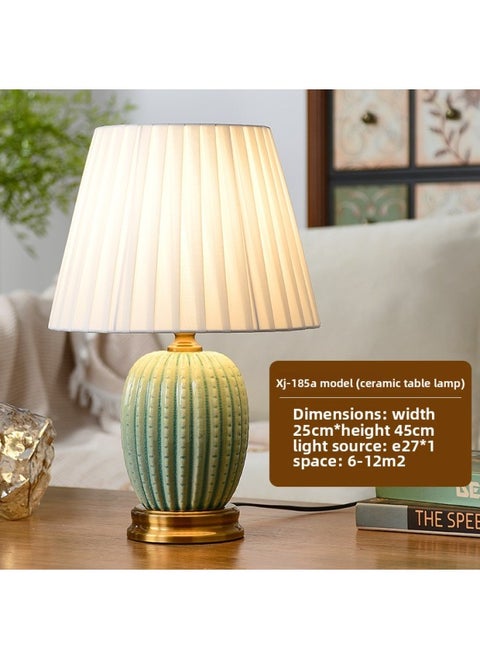 Ceramic Table Lamp American Retro Bedroom Bedside Table Lamp Net Red Explosions Zhongshan Lamps E-commerce Factory-Size:Xj-185 Type A