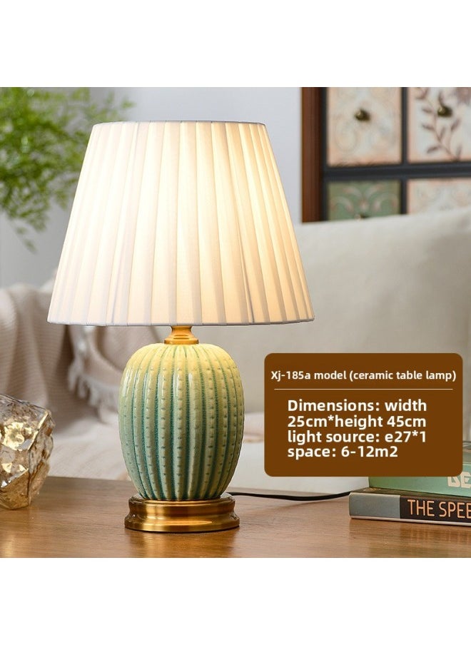 Generic - Ceramic Table Lamp American Retro Bedroom Bedside Table Lamp Net Red Explosions Zhongshan Lamps E-commerce Factory-Size:Xj-185 Type A - Image 1