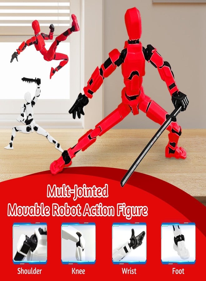 RAMONI 2 Pcs Action Figure, Dummy 13 Action Figure Toys, Polyarticular Movable Titan 13 Action Figure Action, Robot Toy 3D Printed Toys with 7 Accessories for Desktop Decor&Game Lovers - Image 4