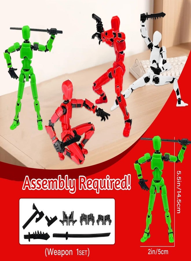 RAMONI 2 Pcs Action Figure, Dummy 13 Action Figure Toys, Polyarticular Movable Titan 13 Action Figure Action, Robot Toy 3D Printed Toys with 7 Accessories for Desktop Decor&Game Lovers - Image 2