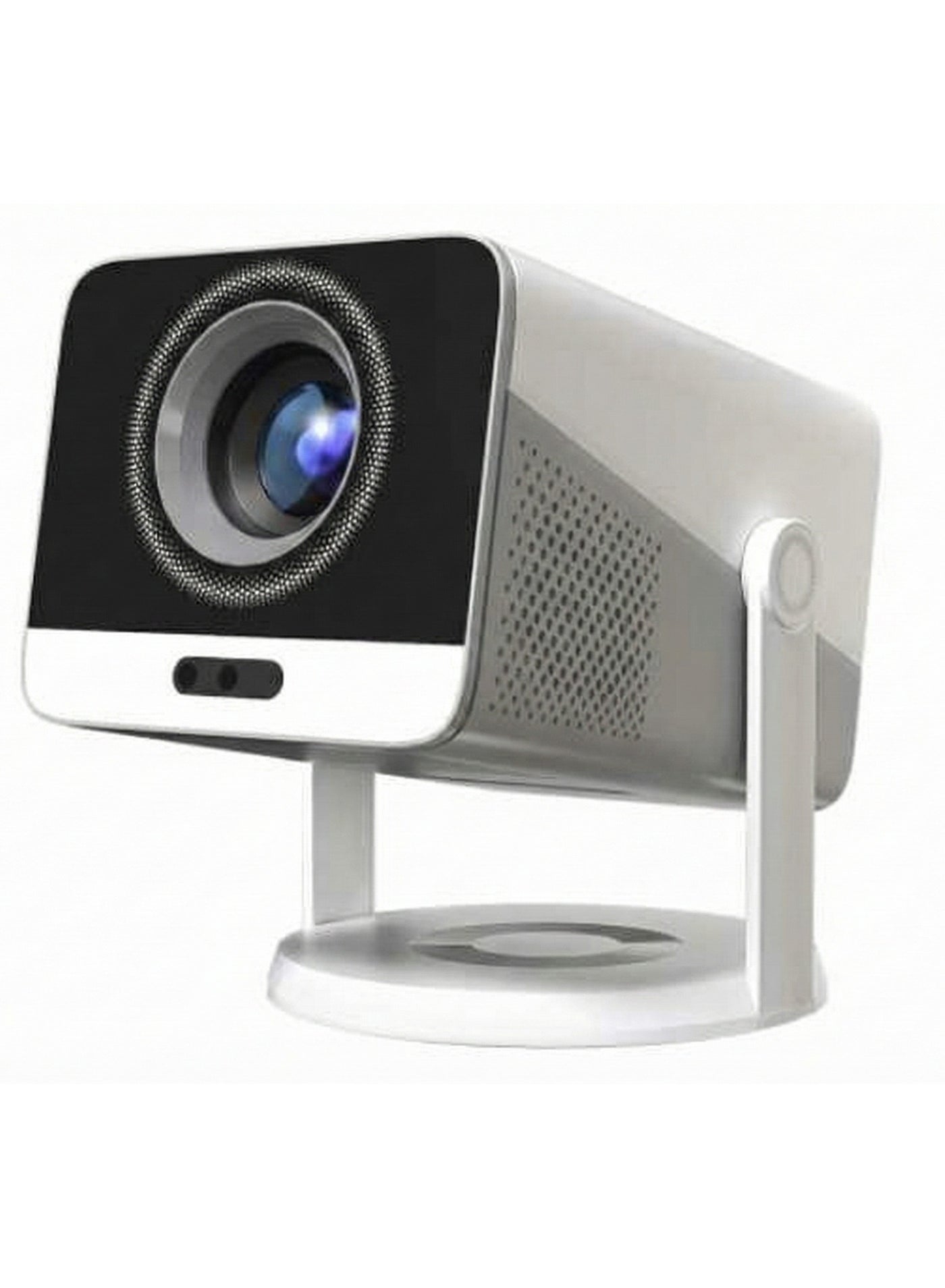 Merlin 4K Supported Smart Projector 1080p with Wireless Screen Mirroring, 100” Display, WiFi Enabled, Adjustable Swivel Stand, Compact Home Cinema MC425 white