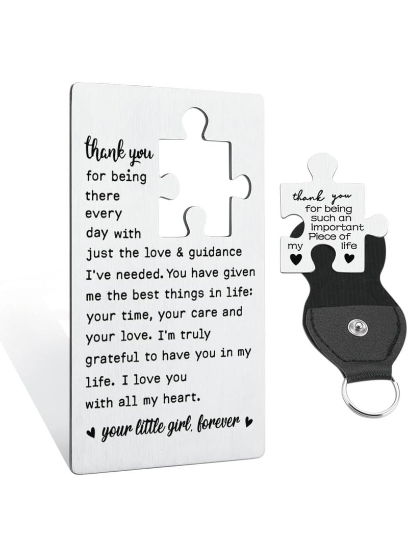 Luckam Thank You Dad Gift, Engraved Wallet Card from Daughter, Appreciation Gift for Birthday Fathers Day Thanksgiving, Personalized Dad Present for Son or Daughter to Show Love and Gratitude - Image 1
