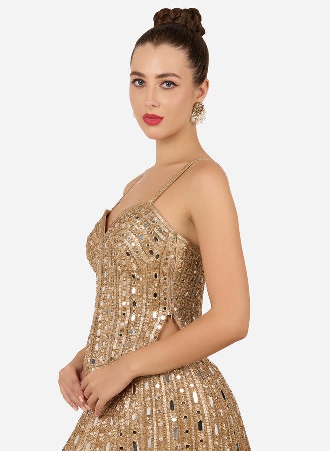 Zaveri Pearls أقراط متدلية من اللؤلؤ متعدد الألوان مرصعة بأحجار مطلية بطلاء عتيق للنساء من زافيري بيرلز - ZPFK21839 - Image 5