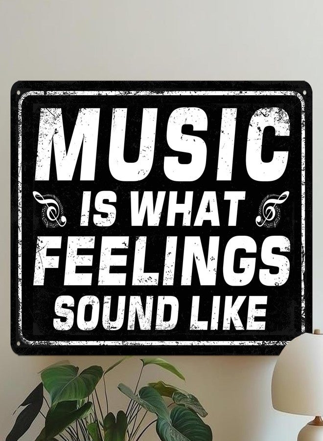 Yoecod Music Wall Decor Metal Tin Signs Vintage Retro Musical Wall Art Coffee Bar Sign Music Room Posters Man Cave Sign Band Decor Vintage Rock Poster Is What Feelings Sound Like Signs 8x12 Inch - Image 3