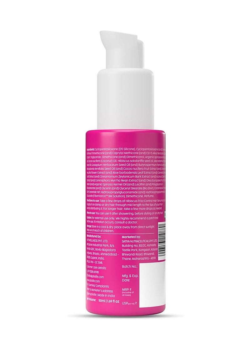 PLIX THE PLANT FIX Hibiscus Frizz Control Hair Serum Protects & Smoothes, Dry, Flyaway & Frizzy Hair, With 13 Nourishing Oils 3x Strength with Fiberhance 50ml - Image 2