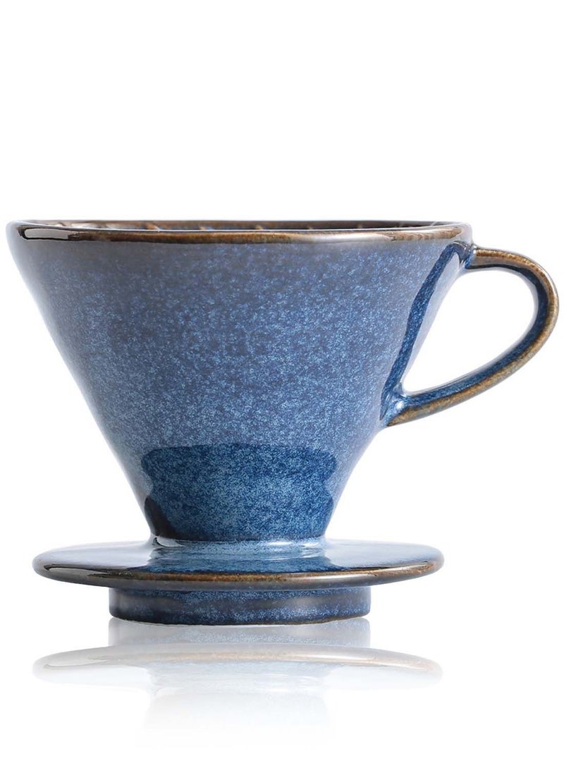 EqiEch Retro V60 Ceramic Coffee Dripper Handmade Kiln Glazed (1-4 Cups) Pour Over Coffee Maker Slow Brewing Filter Size 02 for Home Office Cafe&Restaurant  - Image 1