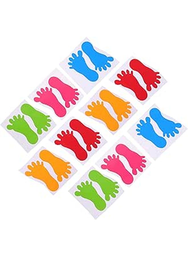 10 Pairs Waterproof Floor Footprint Stickers Self Adhesive Decals For Classroom Playroom - Image 1