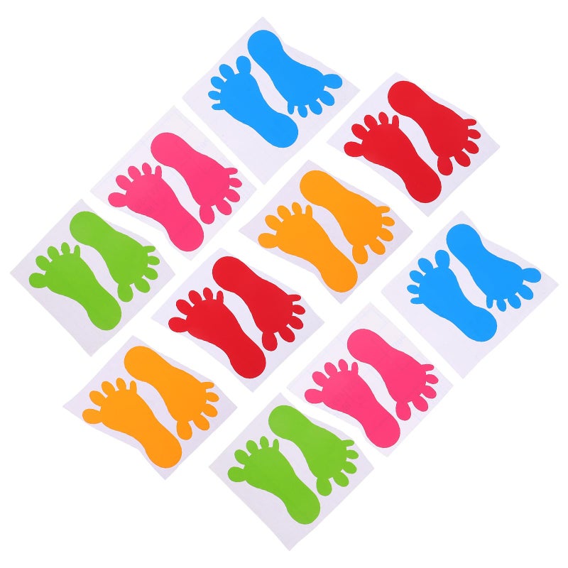 10 Pairs Waterproof Floor Footprint Stickers Self Adhesive Decals For Classroom Playroom - Image 2