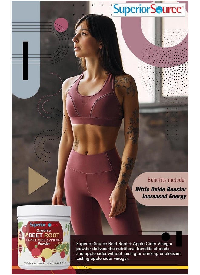 Superior Source Superior Source Organic Beet Root & Apple Cider Vinegar Powder - Nitric Oxide Booster - Supports Energy, Digestion & Heart Health - Non-GMO - 7.4 oz  - Image 5