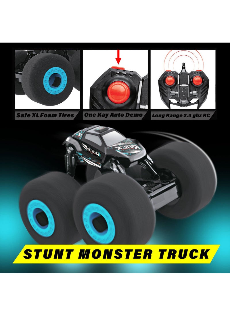 KIDWALA Remote Control Stunt Car with Soft Wheels Car for Boys 6-10 years Old Blue - Image 3