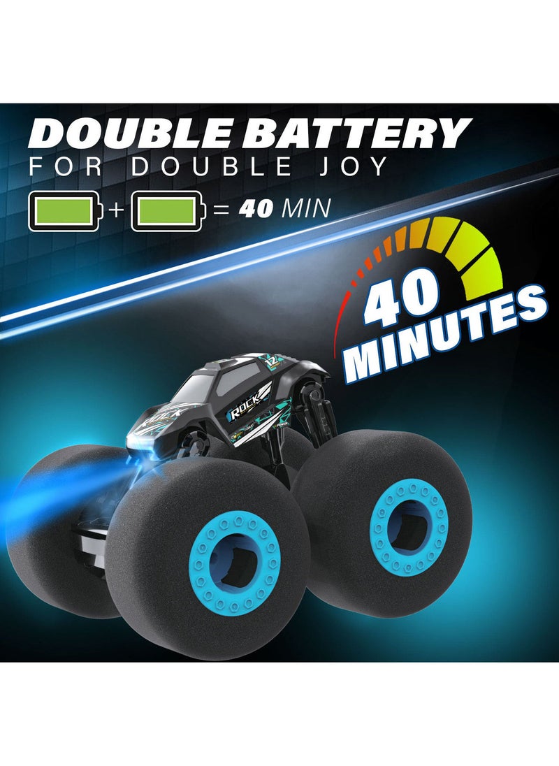 KIDWALA Remote Control Stunt Car with Soft Wheels Car for Boys 6-10 years Old Blue - Image 2