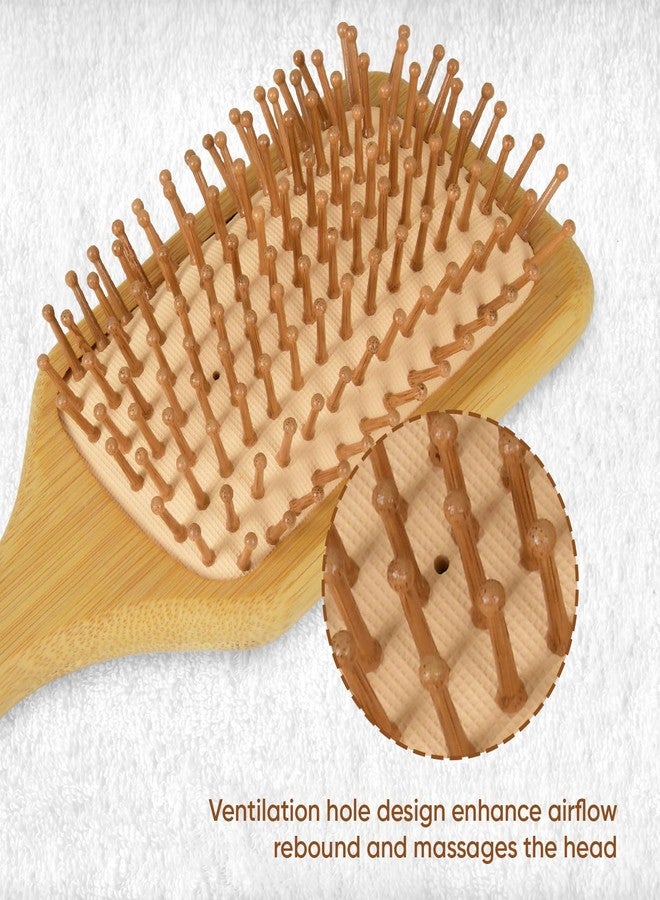 Zeyu Wooden Hair Brush | Wooden Comb with Bamboo Bristles | Paddle Comb for Women | Hair Brush for Men & Women | Paddle Comb for Men | Bamboo Brush (Rectangular.) - Image 4
