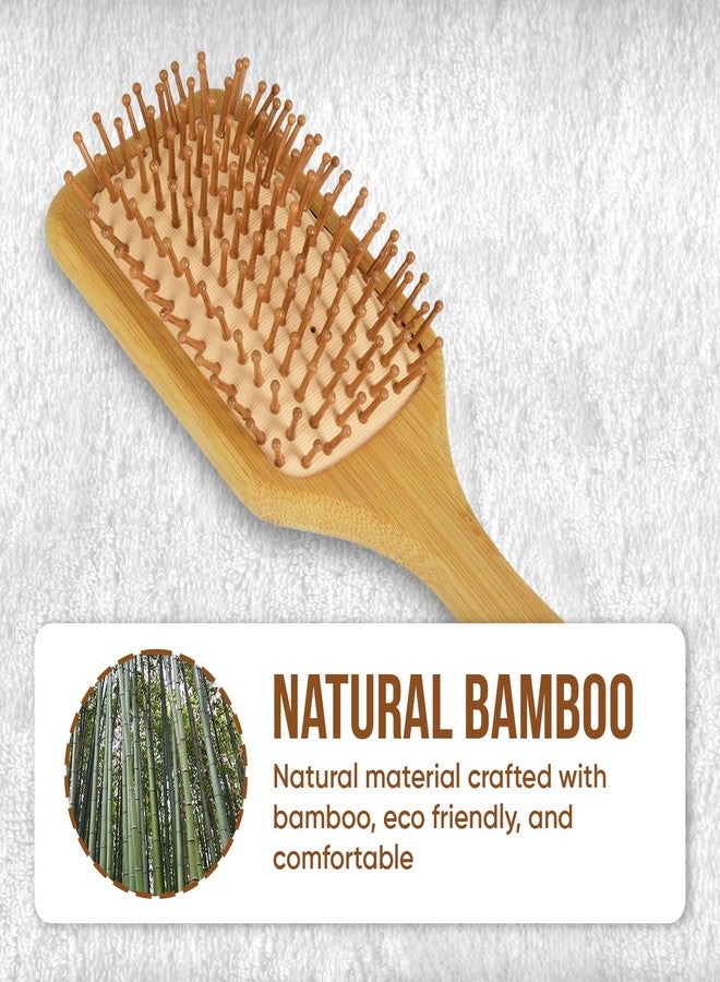 Zeyu Wooden Hair Brush | Wooden Comb with Bamboo Bristles | Paddle Comb for Women | Hair Brush for Men & Women | Paddle Comb for Men | Bamboo Brush (Rectangular.) - Image 2