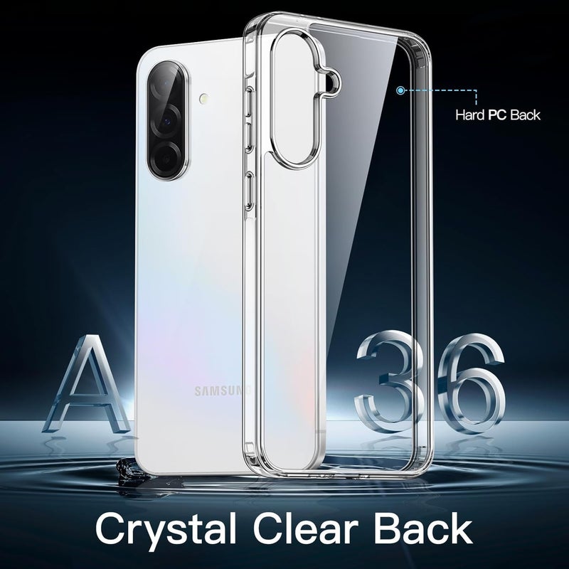 Realcase غطاء خلفي سيليكون لجهاز سامسونج A36 5G، مقاوم للخدوش، شفاف، واقي من الصدمات، غطاء خلفي لجهاز سامسونج جالاكسي A36 5G - Image 3