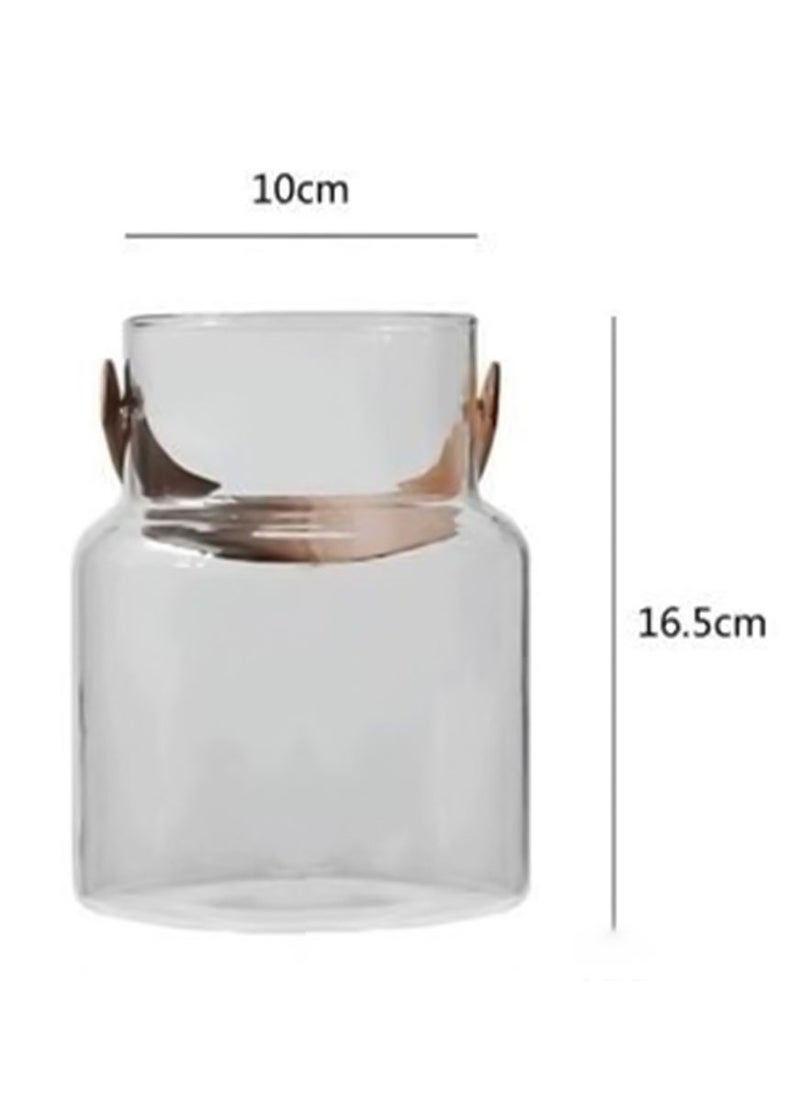 Generic Glass Tank for Terrarium, Agriculture, and Small Ornamental Fish – Beautifully Crafted Glass Bowl with Leather Handle – Ideal for Plants, Decorative Gardens, and Small Aquatic Pets  - Image 2