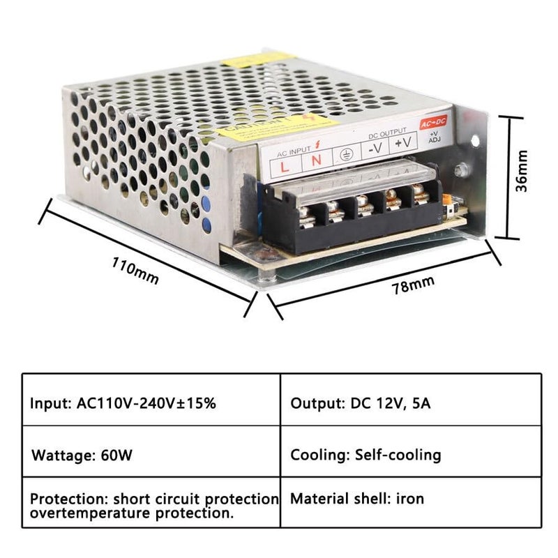 DC 12V 2A Power Supply AC to DC Converter 5V 12V 24V 36V 1A to 30A LED Driver - Image 3