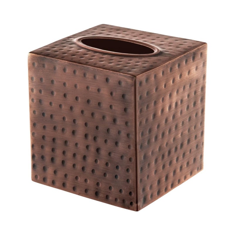 Monarch Abode Tissue Box Cover Square â€“ Hand Hammered Antique Copper Metal Tissue Holder Box for Bathroom Accessory, Aesthetic Decorative Facial Napkin Cube for Modern Home Decor - Image 1