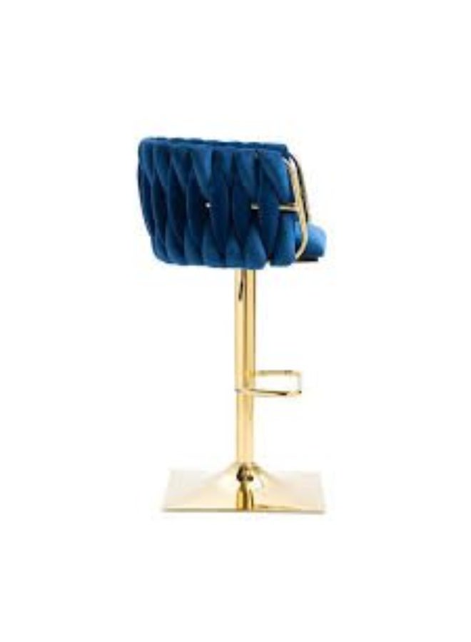 Adjustable Height Counter Stools with Woven Pattern Backrest - Image 3
