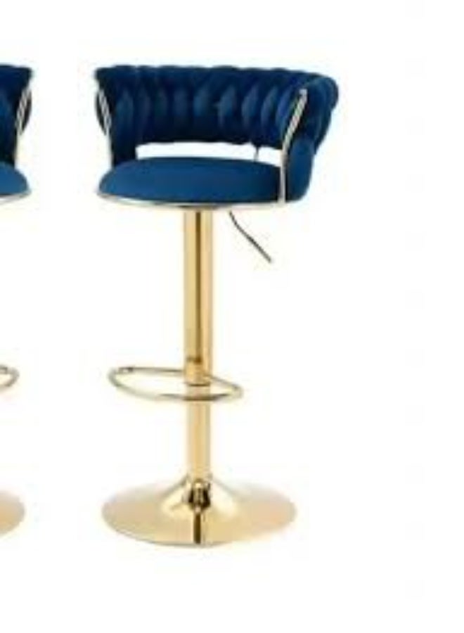 Adjustable Height Counter Stools with Woven Pattern Backrest - Image 1