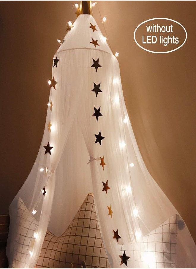 Jolitac Jolitac Princess Bed Canopy for Girls Room Decor Round Lace Mosquito Net Play Tent Reading Nook Canopies Yarn Girl Dome Netting Castle (White) 