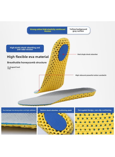EVA Honeycomb Breathable Insoles for Men 245-3 Hapoli Laminate-Grey [Mesh Hapoli Laminate EVA Gasket]]