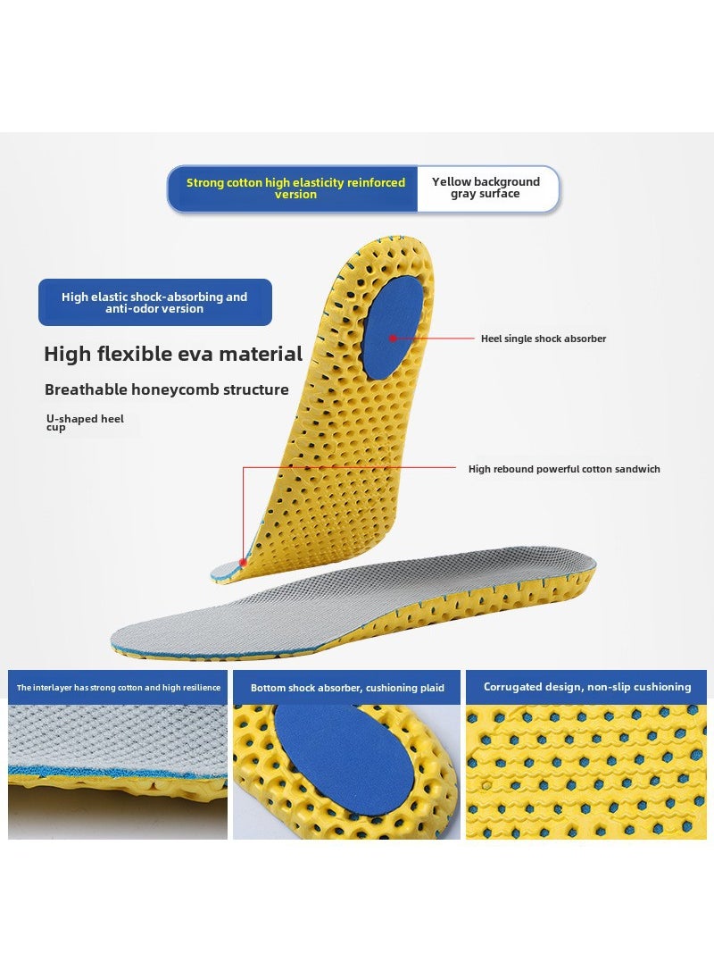 EVA Honeycomb Breathable Insoles for Men 245-3 Hapoli Laminate-Grey [Mesh Hapoli Laminate EVA Gasket]]