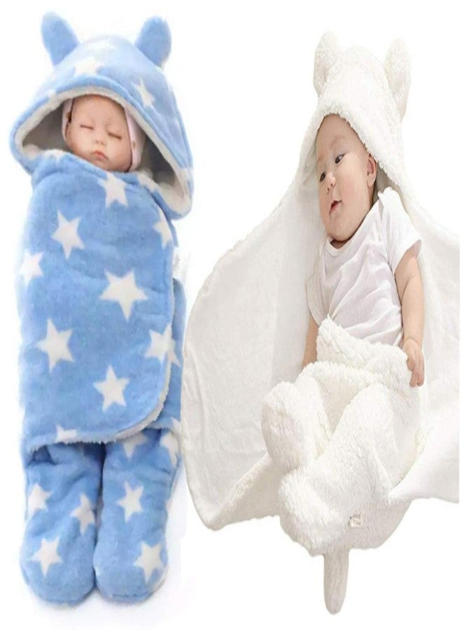 First Kick بطانية فيرست كيك للأطفال حديثي الولادة من الصوف والبوليستر، عبوة من بطانية فائقة النعومة قابلة للارتداء ومتينة للأطفال الرضع، يمكن ارتداؤها كغطاء أو كيس نوم للأطفال الرضع من الأولاد والبنات (76 سم × 70 سم، من 0 إلى 6 أشهر). - Image 1