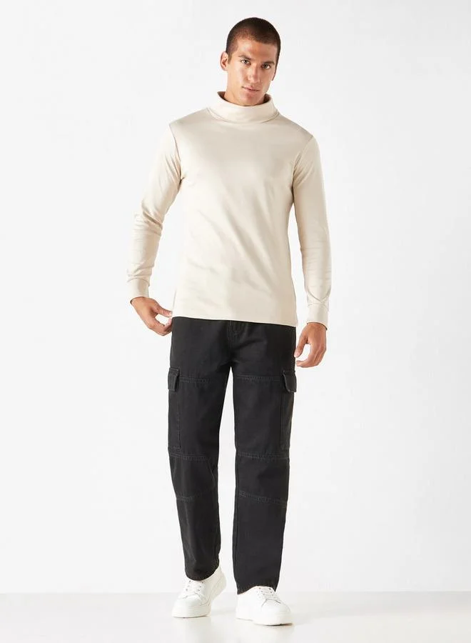 سبلاش فيڤ تيشيرت برقبة سلحفاة بأكمام طويلة