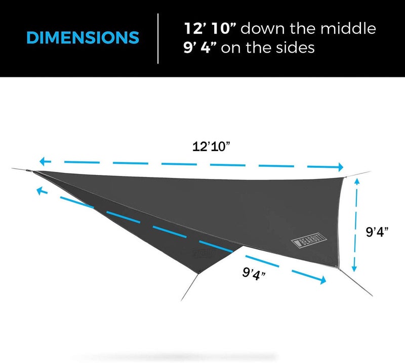 Bear Butt Hammock Rain Fly & Camping Tarp - 11 x 9 ft Ultralight Waterproof Tarp for Hammock & Tent Camping - Easy to Set Up - Image 3