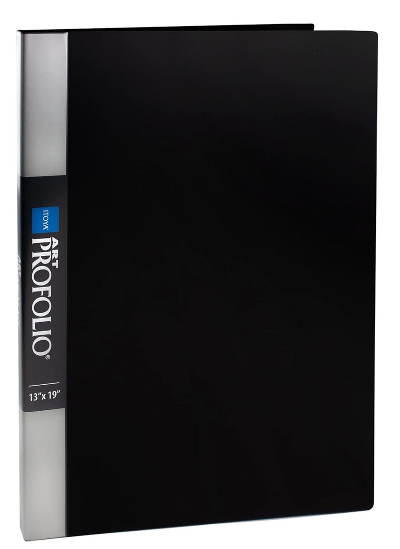 ITOYA toya Original Art ProFolio 13x19 Black Photo Album Book with 48 Pages - Protective Binder with Plastic Sleeves  - Image 1