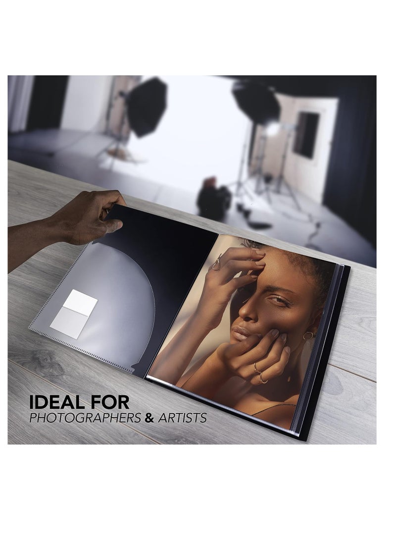 ITOYA toya Original Art ProFolio 13x19 Black Photo Album Book with 48 Pages - Protective Binder with Plastic Sleeves  - Image 4