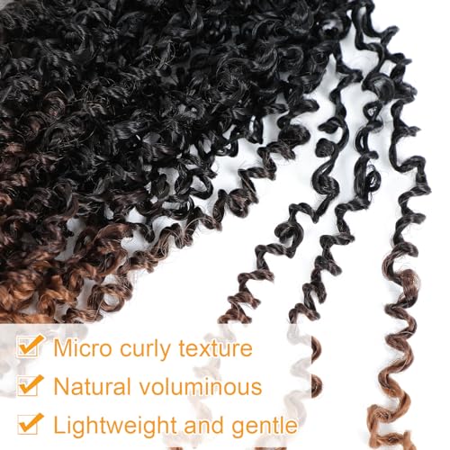 Aksice Pre-looped Yanky Twist Crochet Hair 8 Inch 8 Packs Bohemian Passion Twist Spring Mini Twist Crochet Hair for Black Women Boho Crochet Braids Synthetic (1B/4/30) - Image 5