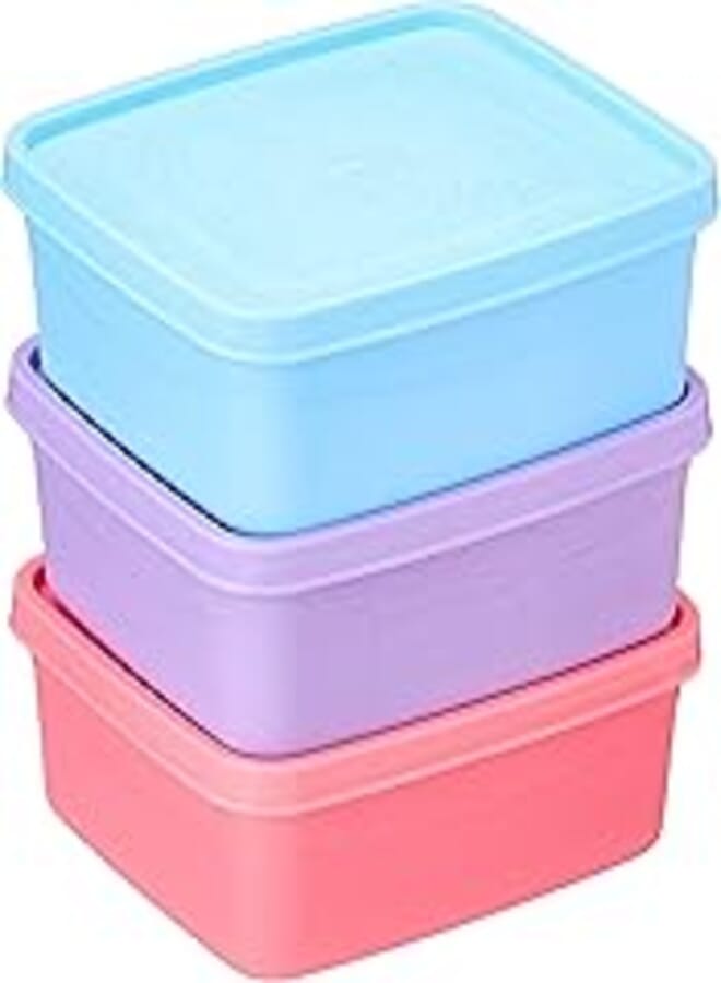 Arafa plastic food storage boxes set, made in egypt multi-color