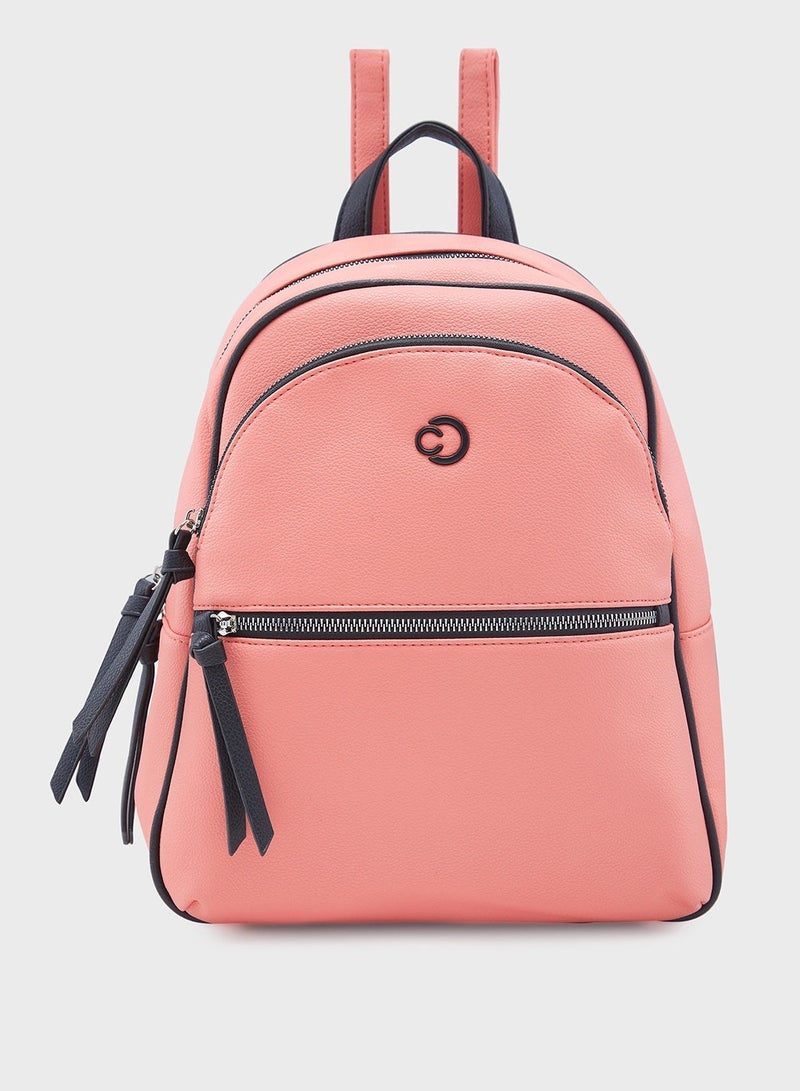 CAPRESE-MIA FASHION BACKPACK MEDIUM CORAL - Image 1