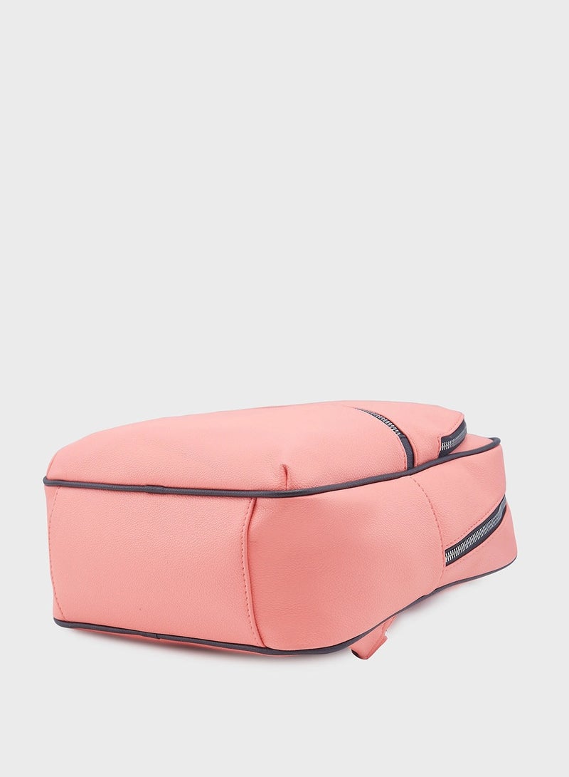 CAPRESE-MIA FASHION BACKPACK MEDIUM CORAL - Image 3