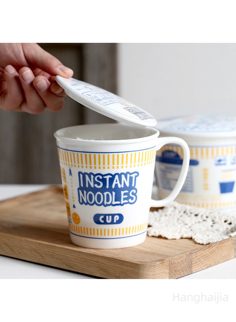 هانغهايجيا وعاء شوربة نودلز رامين سيراميك فوري مع غطاء - Image 4