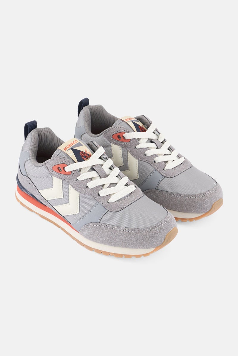 Hummel Kids Boy Monaco 86 Ns Lace Up Outdoor Shoes, Grey - Image 1