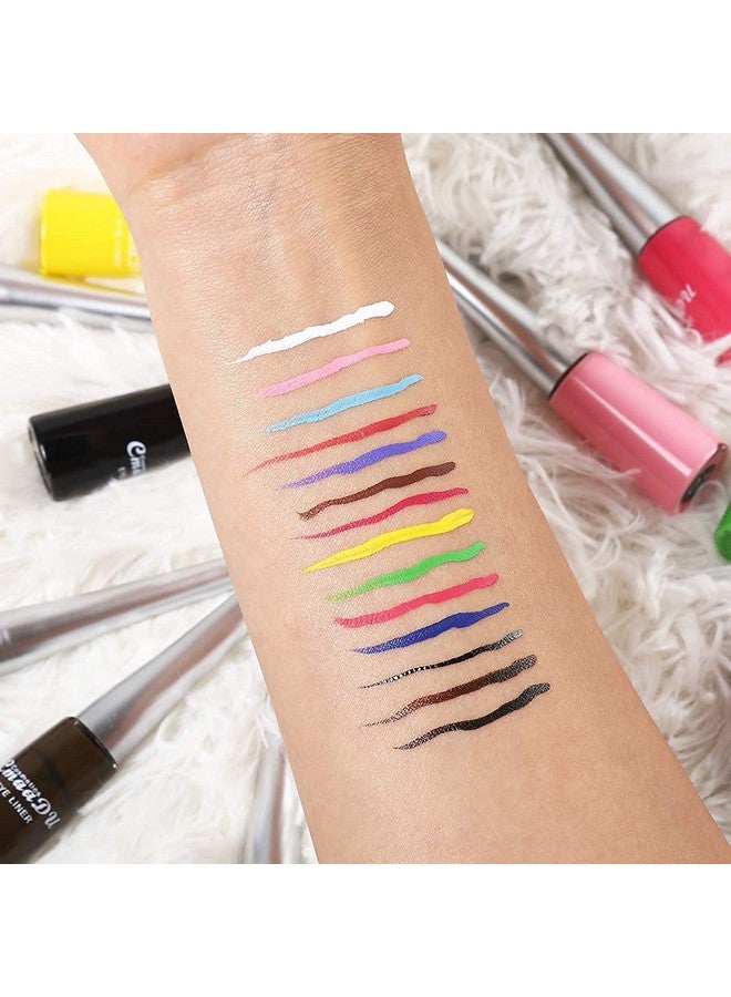 CHARMCODE 14 Colored Eyeliners Liquid Color Eyeliner Highly Pigmented White Eyeliner Liquid Liner Coloful Set Vivid Matte Eye Makeup - Image 5