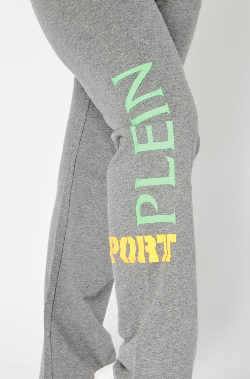 Plein Sport Women Sportswear Fit Brand Logo Training Pants, Grey Combo  - Image 3