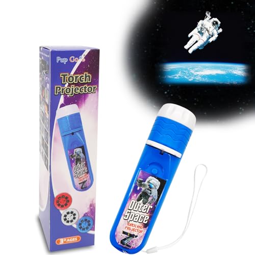 Pup Go Outer Space Projector Flashlight for Kids Ages 3 STEM Space Toys for Boys Girls Spaces Explore Night Light Projectort with 3 Discs 24 Images Educational Toys Present for Toddler Children - Image 1