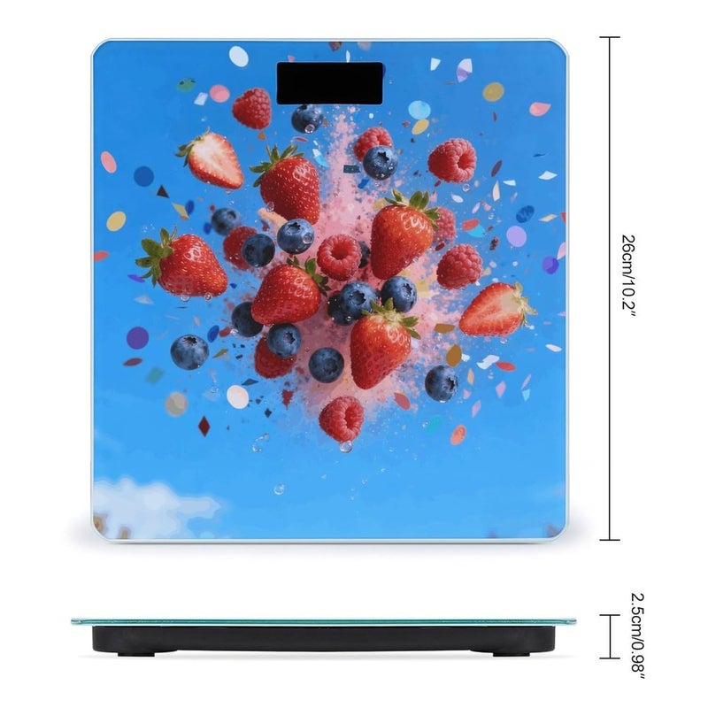 BerryMulti Confetti Weight Scale Household High Precision Digital Body Scale Cute Compact Slim Bathroom Scale Sleek Modern Personal Body Weighing Machine for Bedroom Kitchen and Bathroom - Image 2