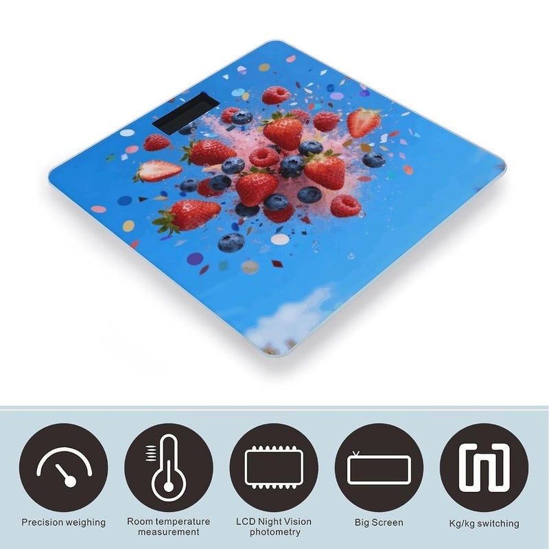 BerryMulti Confetti Weight Scale Household High Precision Digital Body Scale Cute Compact Slim Bathroom Scale Sleek Modern Personal Body Weighing Machine for Bedroom Kitchen and Bathroom - Image 3