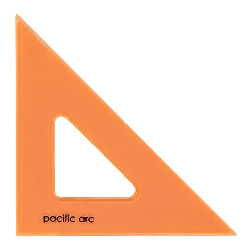 Pacific Arc's Scholastic Triangle - 8 inch - Fluorescent - 45/90 Angle - Polystyrene - Inking Edge - Technical Drawing Tools, Drafting, Architect and Engineering. - Image 1