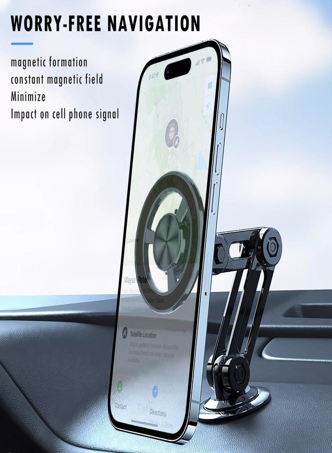 Marrkhor Universal 1080 Angle Rotation Car Phone Holder Stylish Magnetic Car Phone Holder, Hands Free Phone Car Holder Mount Phone Mount for Car (Black) - Image 3