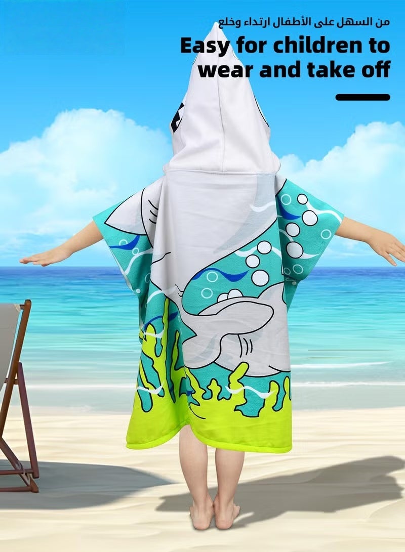 HOOKOR Kids Poncho Hooded Towel, Quick Dry Toddler Bath Towels, Beach Swimming Towels, Ultra Soft and Absorbent Children Bathrobe with Hood for Boys Girls Baby - Image 3