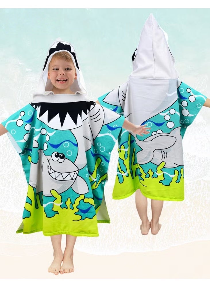 HOOKOR Kids Poncho Hooded Towel, Quick Dry Toddler Bath Towels, Beach Swimming Towels, Ultra Soft and Absorbent Children Bathrobe with Hood for Boys Girls Baby - Image 1