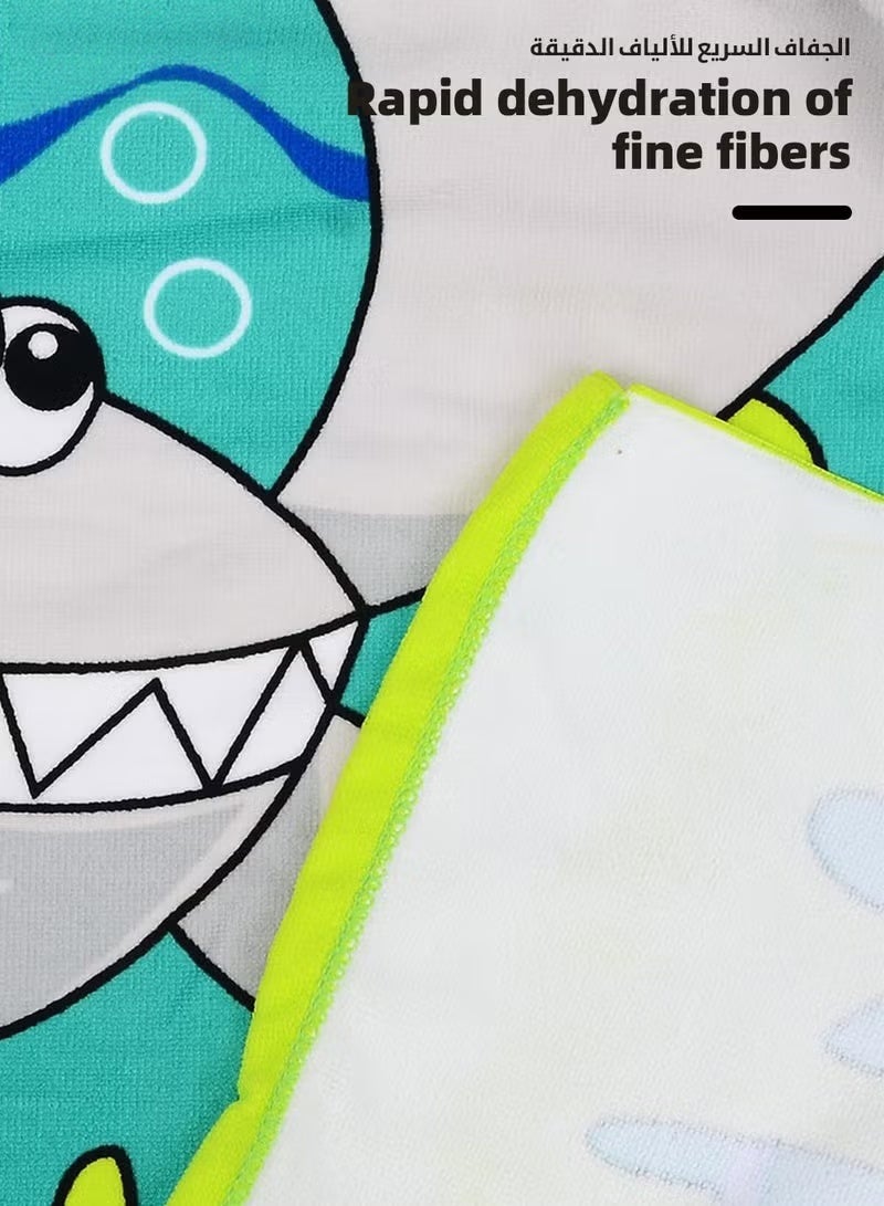 HOOKOR Kids Poncho Hooded Towel, Quick Dry Toddler Bath Towels, Beach Swimming Towels, Ultra Soft and Absorbent Children Bathrobe with Hood for Boys Girls Baby - Image 5