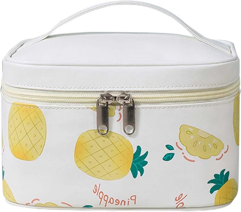 klarako Washable Waterproof Cosmetic Bag Makeup Bag for Purse Pouch PU Leather Travel Beauty Zipper Organizer Bag Gifts for Girl Women (Beige) - Image 1