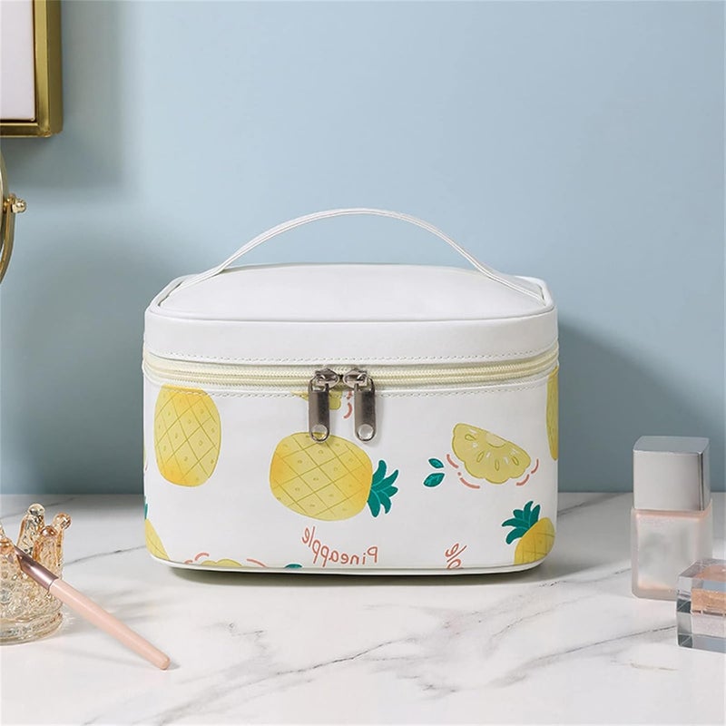 klarako Washable Waterproof Cosmetic Bag Makeup Bag for Purse Pouch PU Leather Travel Beauty Zipper Organizer Bag Gifts for Girl Women (Beige) - Image 2