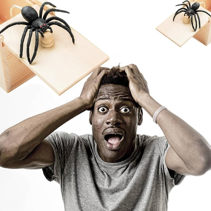 QITAI Rubber Spider Trick Box, Handmade Wooden Trick Surprise Box Spider Hidden in One Box Trick Toys for Adults and Children Pranks for Adults Stuff - Image 5
